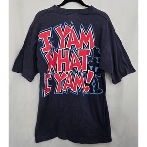 Vintage 90s Popeye T-Shirt Mens M I Yam What I Yam Double Sided 1994 Cartoon Tee